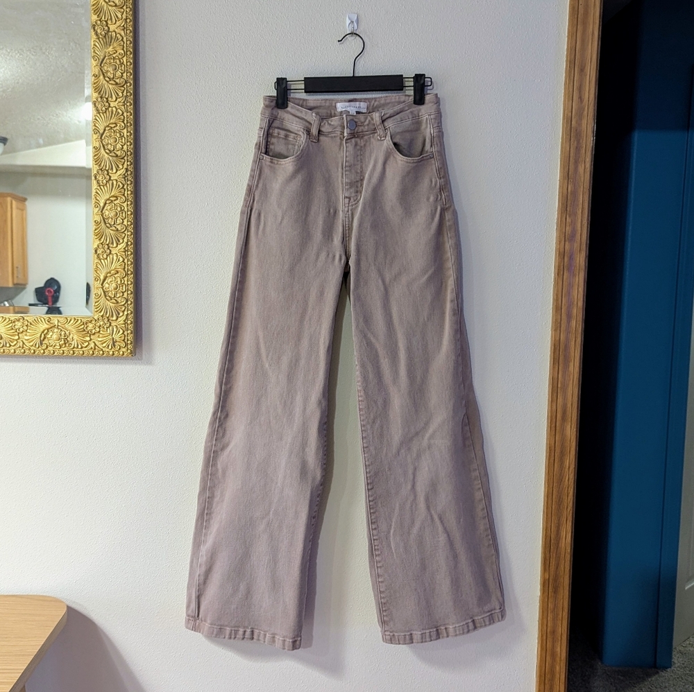 Earthen Pink Wide Leg Jeans